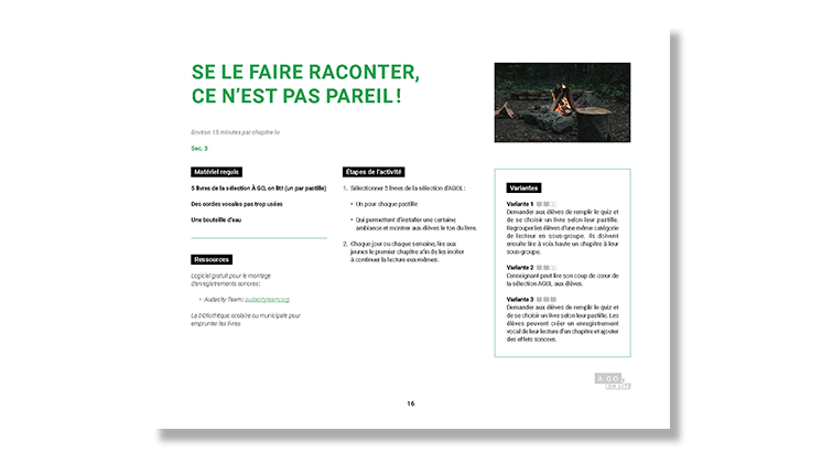 Guide d'activité : Se le faire raconter, ce n'est pas pareil !
