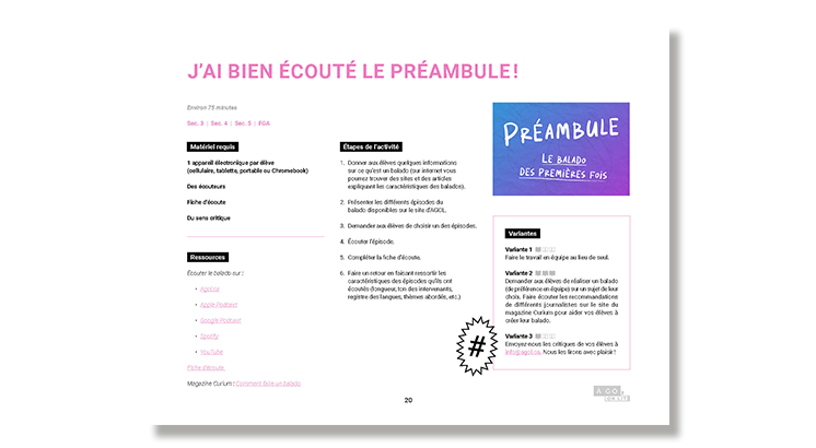 Guide d'activité : J’ai bien écouté le Préambule !