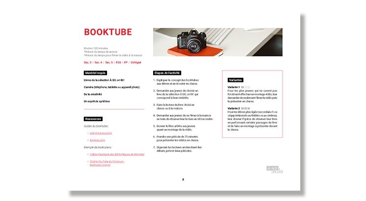 Guide d'activité : Booktube