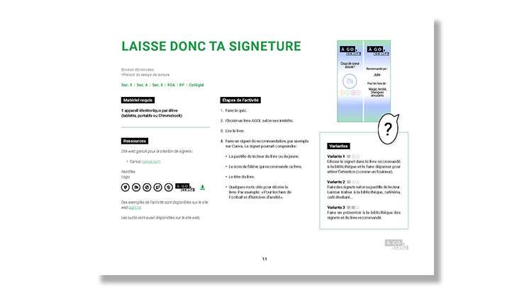 Guide d'activité : Laisse donc ta signeture